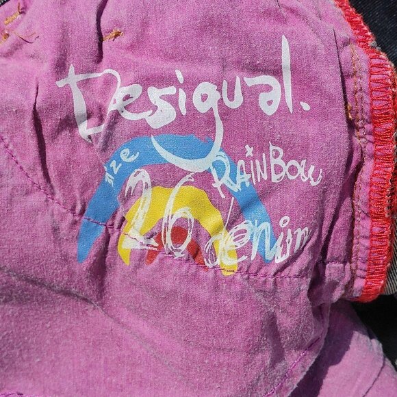 Desigual The DREAM Regular Fit RAINBOW JEANS Size 26 - Picture 16 of 16